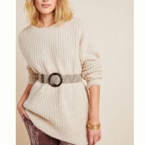 New Anthropologie Luxe Italian Knit Ultra Soft Sand Tan Camila Sweater